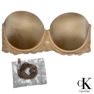 (NWOT) Calvin Klein Seductive Comfort Lift Strapless Multiway Bra – Lace, 32D